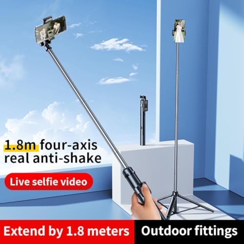 Alternative view of 170 cm Otomatik Açılan Profesyonel, 360° Kademesiz Dönüş Özellikli, Ultra Geniş Açı Destekli, 1/4 Vida Girişli, Titreşim Önleyici Stabil Telefon ve Kamera Tripodu 430gr | H18 Pro