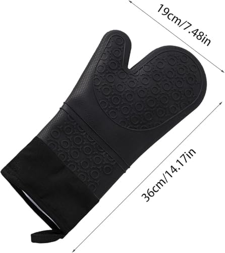 Alternative view of Silikon Fırın Eldiveni, Dayanıklı Mutfak Eldiveni, 37cm, Gray Yanmaz Yapışmaz Silikon Fırın Eldiveni Sıcaklığa Dayanıklı Fırın ve Mutfak Eldiveni