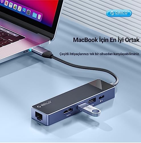 Alternative view of Type-C PD100W 4K 30Hz HDMI 3.5mm Jak SD TF Kart Okuyucu 3 USB Portlu Hub Çoklayıcı