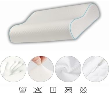 Çift Taraflı Visko Boyun Destek Yastığı, Visco Boyun Yastığı, Büyük Boy Çift Taraflı Yastık, Ortopedik Yastık, 60x40x14-12 cm