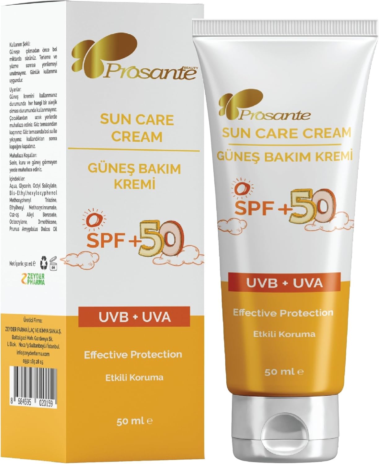Güneş Bakım Kremi Spf ve 50 Çocuk Etkili Koruma Uvb Uva 50 ml