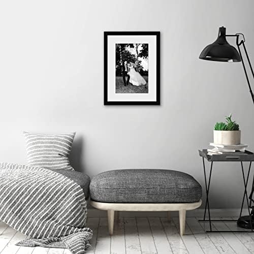 Siyah 12x16 Resim Çerçevesi - Mat ile 8x12 veya 12x16 Mat olmadan görüntüler - Kırılmaya Dayanıklı Camlı Ahşap - Duvar için Yatay ve Dikey Formatlar