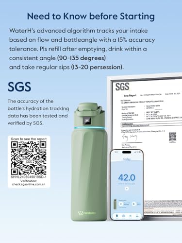 Boost Akıllı Su Şişesi, Hatırlatıcı ve İzleyici, Çift Duvarlı Vakum Yalıtımlı Şişeler, Paslanmaz Çelik, 32 oz BPA İçermeyen Geniş Ağız, Spor Salonu, Ofis, Okul için, Yeni Yıl için İdeal Hediye