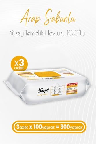 Arap Sabunu Katkılı Yüzey Temizlik Havlusu 100 x 3 Adet (300 Yaprak)