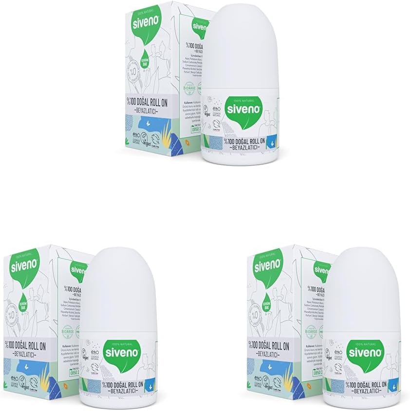 Alternative view of Siveno%100 Doğal Roll On Beyazlatıcı Etkili Deodorant Ter Kokusu Önleyici Bitkisel Lekesiz Vegan 50 ml (3 paketi)