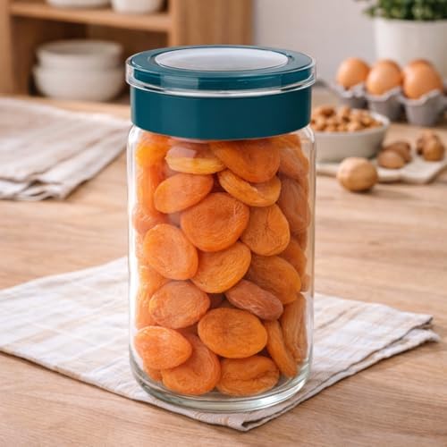 Cam Kavanoz, Cam Saklama Kabı, Sızdırmaz Kaplar (Lacivert, 1000 ml)