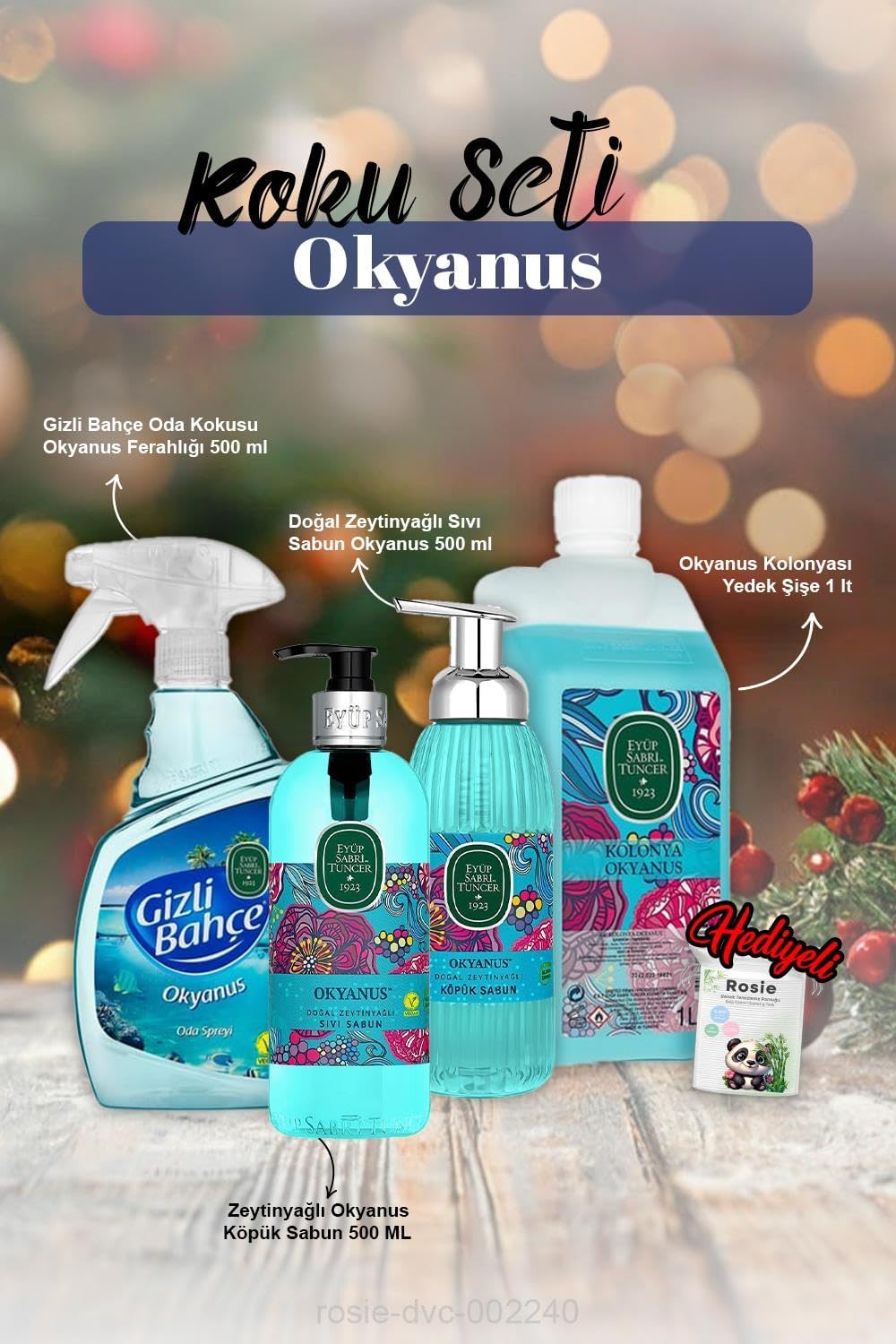 Alternative view of Okyanus Sıvı ve Köpük Sabun 500ml, Kolonya 1lt, Oda kokusu 500ml ve Rosie Pamuk