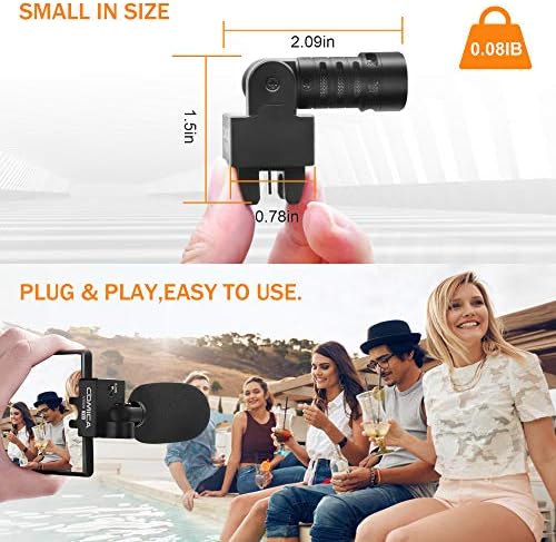 Alternative view of comica Tip C Akıllı Telefon Mikrofonu, CVM-VS09 Video Kayıt Mikrofonu USB C Akıllı Telefon için Shotgun Micro YouTube Vlogging Facebook Livestream, Tip C Port Tabletler,, Galaxy,LG için