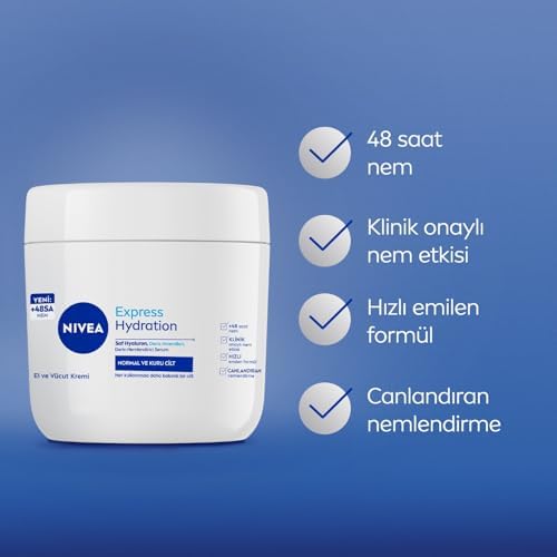Yoğun Nemlendirici El & Vücut Bakım Kremi 400ml, Normal/Kuru Ciltler 48 Saat Nemlendirme + MEN Erkek Deep Dimension Duş Jeli 500 ml