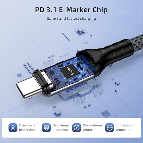 Alternative view of FAST USB 4.0 40Gbps, 240W, 8K60Hz USB4.0 USB-C Kablosu 1 Metre Gri KLV-01
