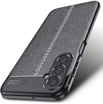 Alternative view of - Galaxy A17 ile uyumlu 5g Kılıf Kamera Korumalı Deri Görünümlü Dikiş Desenli iz Yapmaz Mat Silikon