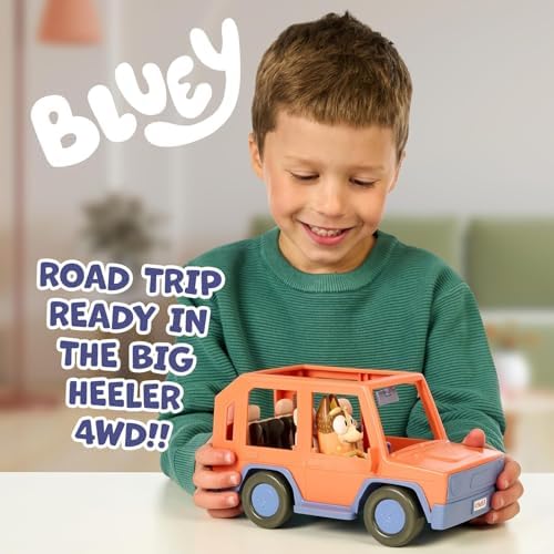 Alternative view of Bluey Heeler Road Trip 4WD Araç, Eklemli Biber Figürü Dahil, Açık Çatılı, 4 Figürü Kolayca Takabilir, Tüm 6,5 cm (Ayrı Satılan) için İdeal