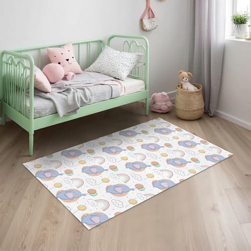 Leana Kadife Kaymaz Pamuk Tabanlı Yıkanabilir Antibakteriyel Çocuk Halısı 160x230