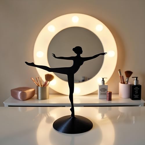 Balerin Takı Standı Siyah – Minimalist Küpe, Yüzük ve Kolye Düzenleyici | 3D Baskı Çevre Dostu PLA Takı Organizeri | 19 cm Yükseklik