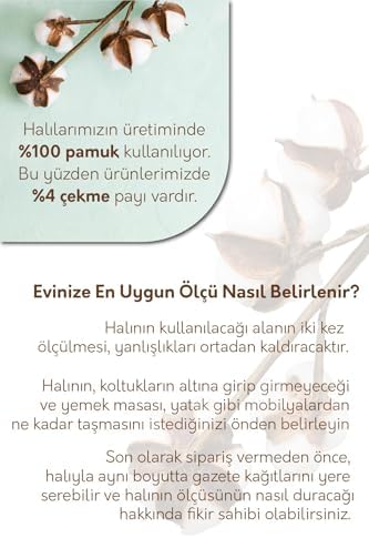 Alternative view of Dizayn Selone Modern Desenli Şönil Pamuk Tabanlı Yıkanabilir Kaymaz Antibakteriyel Yuvarlak Salon Halısı 160x160