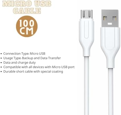 Dayanıklı USB Şarj ve Veri Kablosu, Micro USB, USB-C ve 8 Pin Seçenekli, Güçlendirilmiş Uç, Hızlı Şarja Uyumlu, Günlük Kullanım (100, Santimetre, Micro USB)