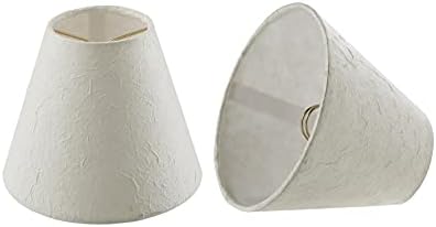 Aspen Creative 32129-2A Küçük Sert Sırtlı Empire Shape Avize Klipsli Abajur Seti (2'li Paket), Beyaz Geçişli Tasarım, 15,24 cm alt genişlik (7,62 cm x 15,24 cm x 12,7 cm)