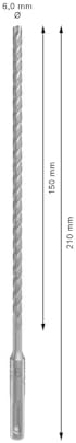 1x PRO SDS plus-5X Kırıcı Delici Delme Ucu (Donatılı Beton, Beton, Ø 6,00 mm, Professional Aksesuar Kırıcı Delici)