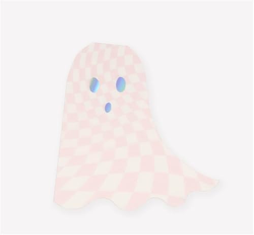 - Pink Checker Ghost Napkins - Pembe Kareli Hayalet Peçeteler (16'lı)