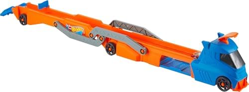 Tır - YENİ Tır - YENİ, fırlatıcısı olan ve 40 cm'lik piste dönüşen kamyon, 9 oyuncak araba sığabilir, 1:64 ölçekli araç dahildir HYT83 - Görsel 3