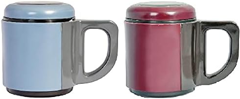 Andoutdoor AND430 İçi Çelik Dışı Plastik Kupa Mug, Kırmızı/ Mavi, 500 mg