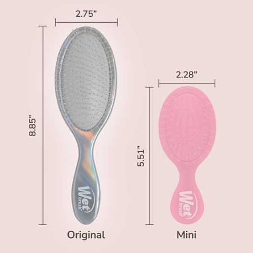 Wet Brush Orijinal Detangler Saç Fırçası, Krom (Yanardönerlik Simgesi), Ultra Yumuşak IntelliFlex Kıllar, Dolaşık Açıcı Kıllar Dolaşıklıklar Boyanır, Tüm Saç Tipleri (Islak Kuru ve Hasarlı), Kadınlar