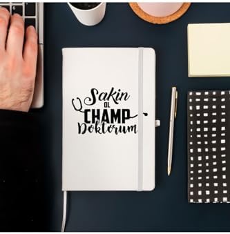 Doktora Özel Sakin Ol Champ Tasarımlı Not Defteri – 13x21 cm, Çizgisiz | Esprili Meslek Defteri - Görsel 2