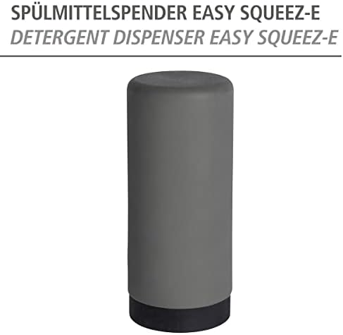 Alternative view of Easy Squeez-e bulaşık deterjanı dispenseri, mutfakta bulaşık deterjanı için, kolay dozaj, sızdırmaz silikondan sabunluk, kapasite 250 ml, çap 6 x 14 cm, gri