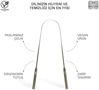 Alternative view of Çelik Dil Kazıyıcı -%100 paslanmaz çelikten üretilmiş dil temizleyici, Nefesinizi tazelemeye ve yemek artıklarını gidermeye yardımcı