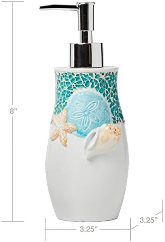 by Saturday Knight Ltd. South Seas sabunluk, reçine, turkuaz/beyaz, losyon/sabun dispenseri - Görsel 3