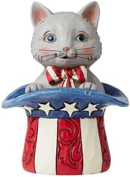 Enesco Jim Shore Heartwood Creek Patriotik Kedi Silindir, Minyatür Figür, 8,9 cm, Çok Renkli - Görsel 2