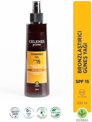 Herbal Bronzlaştırıcı Güneş Yağı, Spf 15+, 200ml