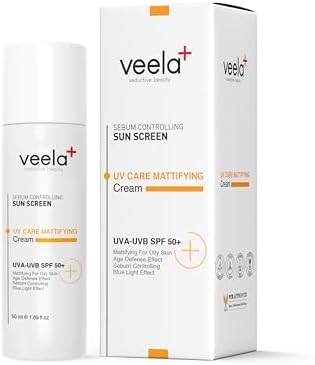 Veela Matlaştırıcı Güneş Kremi SPF 50+ – Yağlı ve Karma Ciltler İçin, Mavi Işık Koruması, Sebum Kontrollü, UVA/UVB Koruma, 50ml