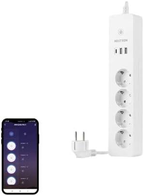 Akıllı Wi-fi Destekli 16a 4'lü Çocuk Kilitli Akım Korumalı Çoklu Priz - NeutronLife Uygulaması Üzerinden Kontrol - Zamanlayıcı Fonksiyon - USB Type-C girişleri - 4'lü Priz