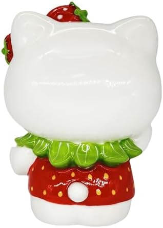 Blue Sky Clayworks Hello Kitty Loves You with Strawberry Bow Sevimli Göz Kırpma Heykelcik - Görsel 3