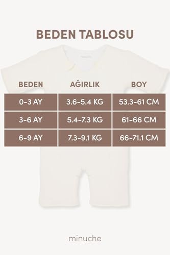 Alternative view of Minuche%100 Pamuk Bebek Uyku Tulumu - Elyaf Dolgulu ve Kolay Alt Değiştirme İçin Çift Fermuarlı (Krem, 6-9 Ay)