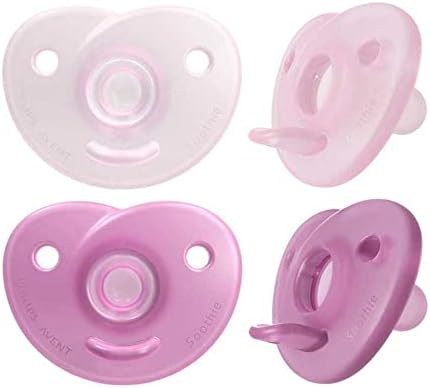 Soothie Emzik, 0‑6 Ay Kız Bebekler için, 2’li Paket, Ortodontik Silikon, BPA İçermez, Tek Parça Tasarım, Hastane Onaylı, Taşıma Kutulu, SCF099/22 - Görsel 3