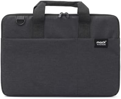 MACK Cityfit MCC-703 Laptop Çantası, Erkekler ve Kadınlar için Profesyonel Bilgisayar Çantası, 15.6 inç Notebook Çantası, Evrak Çantası, Siyah - Görsel 3
