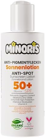 Minoris Leke Karşıtı Güneş Kremi Losyonu SPF 50+, Organik, Doğal & Mineral İçerikli, Hassas Ciltler İçin, Hipoalerjenik, Vegan, Suya Dayanıklı, Geniş Spektrumlu, Makyaj Bazı Olarak Uygun, - Görsel 2