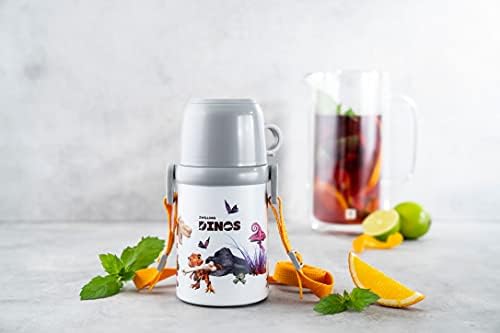 Isoleerfles Met Beker in Draagriem - 380 ml - Dino Marka - Görsel 2