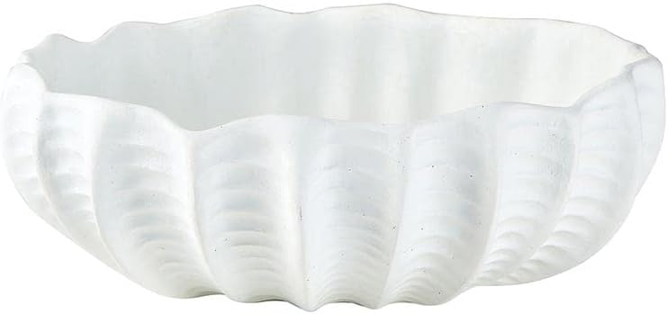 47th & Main Kıyı Kabuklu Kase Masa için Ev Dekoru, 9" U x 7" G x 3.25" Y, Mat Beyaz - Görsel 3