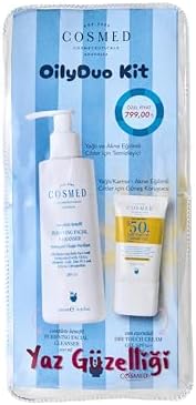 COSMED OilyDuo Kit, Yağlı/Karma Ciltler için Arındırıcı Yüz Temizleyici 200ml ve SPF50+ Güneş Kremi 40ml - Görsel 3