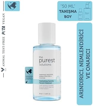 The Purest Solutions Kuru Ve Karma Ciltler İçin Nemlendirici Ve Bariyer Onarıcı Hyalüronik Asit Yüz Temizleme Jeli, Seyahat Boy 50 ml
