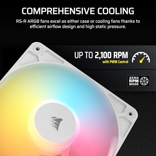Alternative view of RS120-R ARGB 120mm PWM Ters Yapraklı Fan Üçlü Paket - Beyaz (CO-9050197-WW)