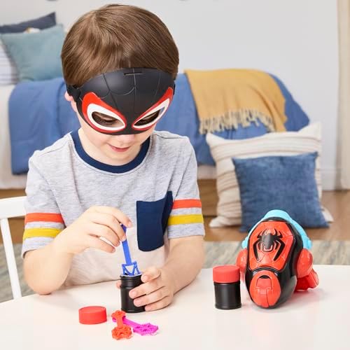 Spidey and His Amazing Su Ağları Miles "Spin" Morales Maskeli Elektronik Baloncuk Atıcı Rol Yapma Seti, 3 Yaş ve Üzeri Çocuklar için Süper Kahraman Oyuncakları