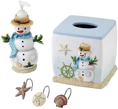 Avanti Linens Coastal Snowman Collection Sabunluk/Losyon Pompası, Çok aşamalı - Görsel 2