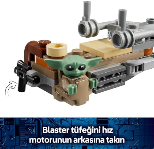 Mandalorian ve ’nun Hız Motoru 75436-6 Yaş ve Üzeri Çocuklar için Blaster Silahlı Mandalorian Minifigürü ve İçeren Yaratıcı Oyuncak Yapım Seti, Hediye Fikri (58 Parça) - Görsel 3