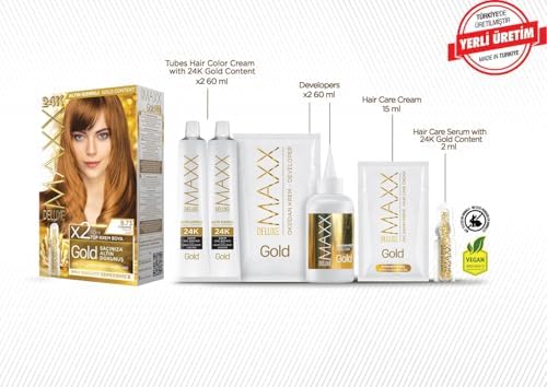 Alternative view of serisi 24K Altın Parçacıklı Serum ile 1 Kutu 2 x 50 ml ve Geliştiriciler Saç Boyası (KARAMEL 8.73)