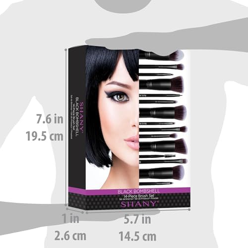 Alternative view of SHANY Bombshell 14 Parça Fırça Seti – Cosmetics Fırça Koleksiyonu - Komple Kabuki Makyaj Fırçası Seti Siyah - 14 Parça