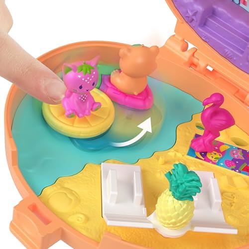 Polly bebek ve evcil hayvan oyun seti, Sevimli Ayıcık mini oyun seti, anahtarlık ve pelüş, meyve temalı aksesuarlar ve tılsımlar, JKC79 - Görsel 2